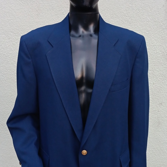 JOHN L. BLAIR MEN'S CLASSIC PURE WOOL LUXURY BLAZER W/GOLD BUTTON ACCENTS (USA) - Picture 11 of 17